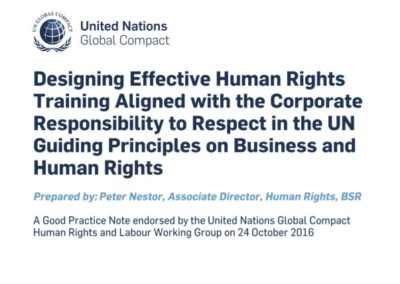 Designing Effective Human Rights Training Aligned with the Corporate Responsibility to Respect in the UNGPs