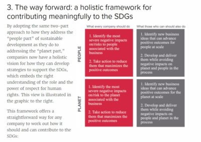 Respect for Human Rights: Creating a Holistic Framework for Business Contributions to the SDGs