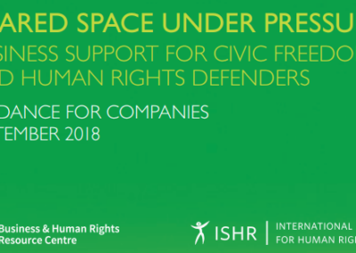 Shared space under pressure: business support for civic freedoms and human rights defenders