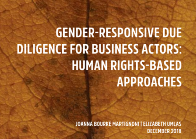 Gender-responsive due diligence for business actors: human rights-based approaches