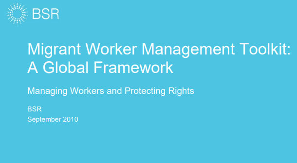 Migrant Worker Management Toolkit: A Global Framework
