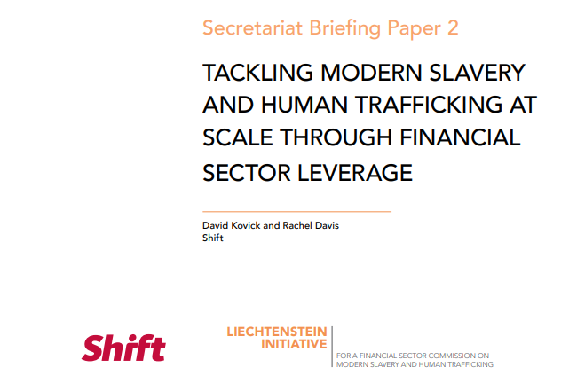 Tackling Modern Slavery and Human Trafficking at Scale through Financial Sector Leverage