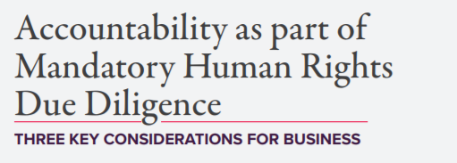 Accountability as part of Mandatory Human Rights Due Diligence: Three Key Considerations for Business