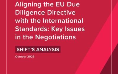 Aligning the EU Due Diligence Directive with the International Standards: Key Issues in the Negotiations
